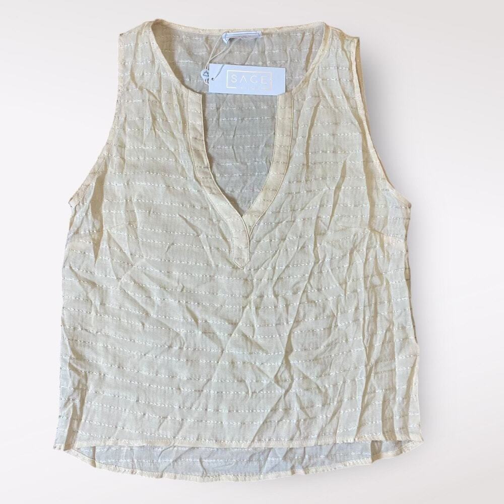 Sage The Label NWT V-Neck Tank Womens Size M Peach
